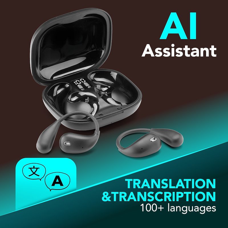 Cellularline Auricolari TWS NEBIT con funzione di traduzione in tempo reale Nero
