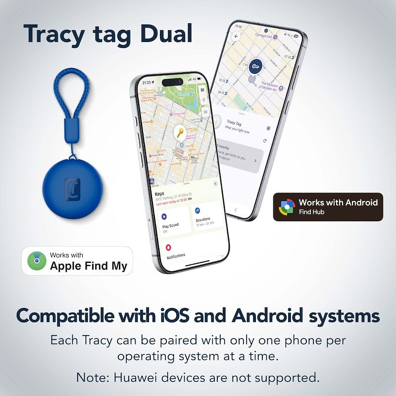 Cellularline Tracy Tag Dual per Android e IOS Blu