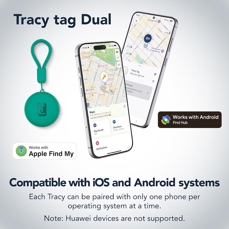 Cellularline Tracy Tag Dual per Android e IOS Verde
