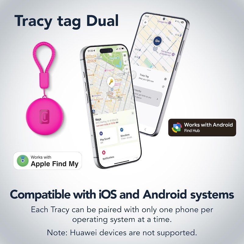 Cellularline Tracy Tag Dual per Android e IOS Rosa