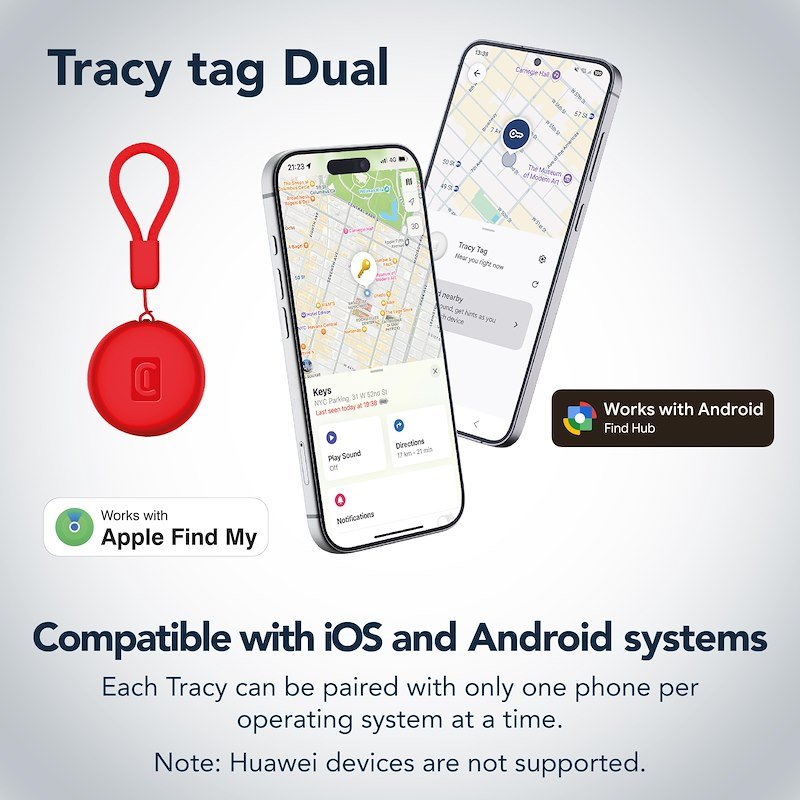 Cellularline Tracy Tag Dual per Android e IOS Rosso