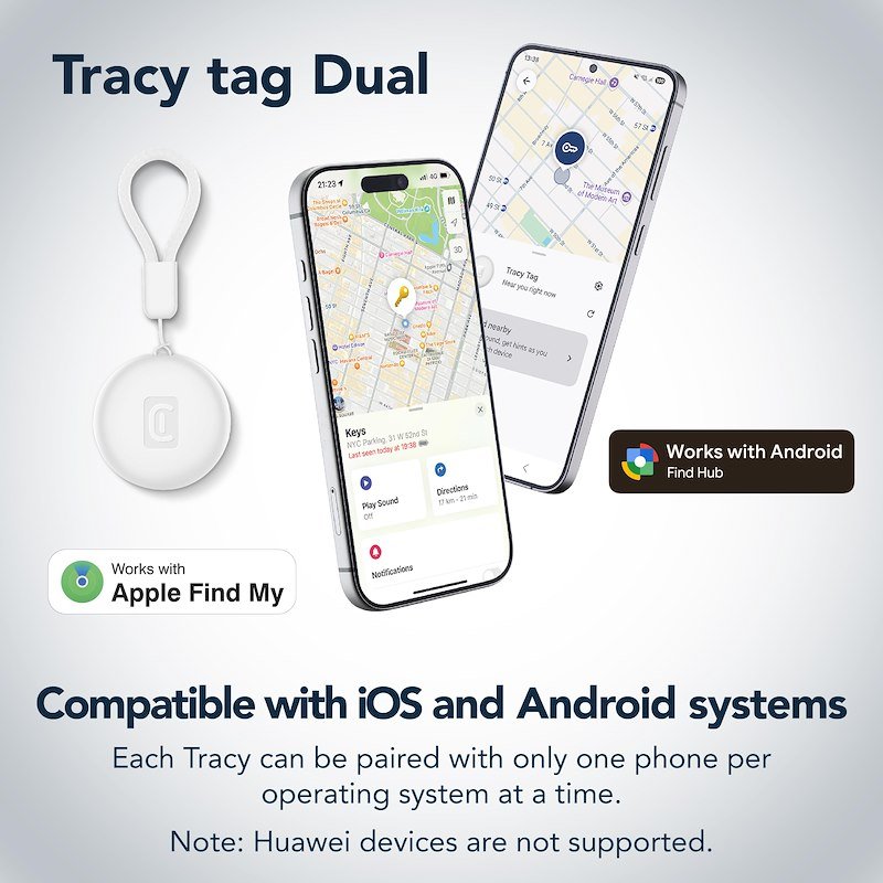 Cellularline Tracy Tag Dual per Android e IOS Bianco