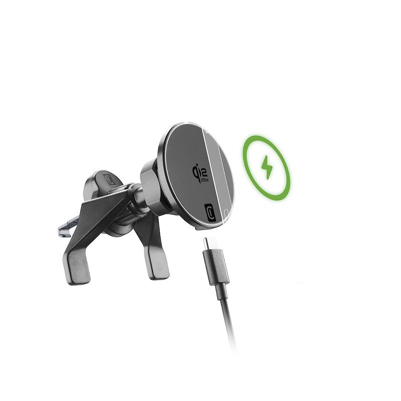 Cellularline Caricabatterie car MAG HOLDER QI2 25W  Magqi25holderventk