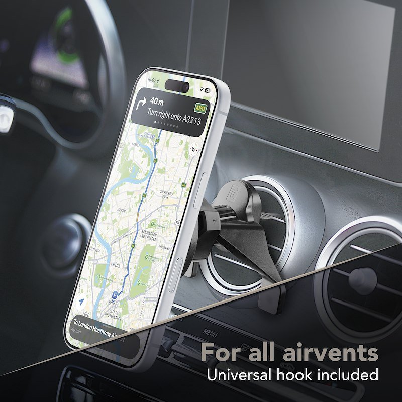 Cellularline Caricabatterie car MAG HOLDER QI2 25W  Magqi25holderventk