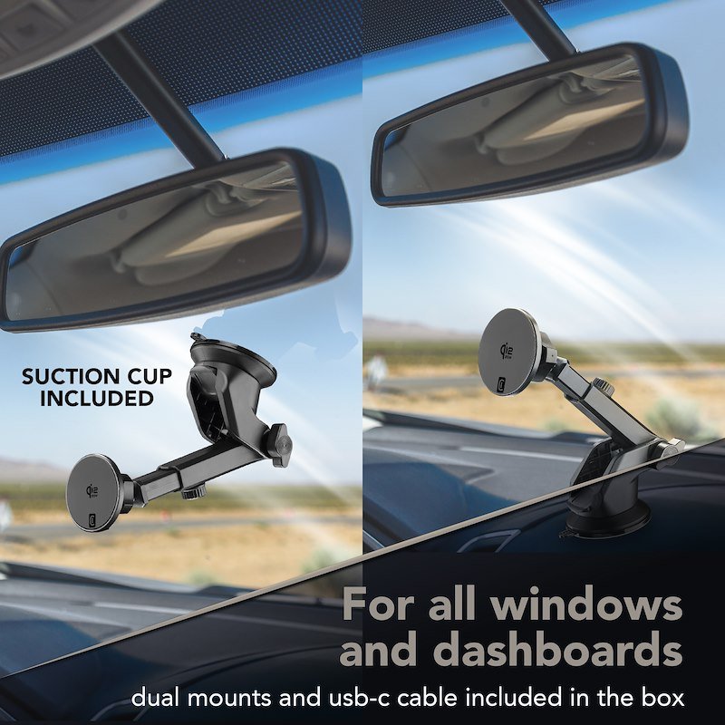 Cellularline Caricabatterie car MAG HOLDER QI2 25W  Magqi25holderventk