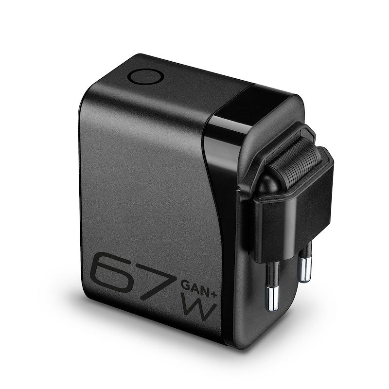 Cellularline Caricabatterie PowerView IQ Kit 3in1 67W USB/USB-C Nero