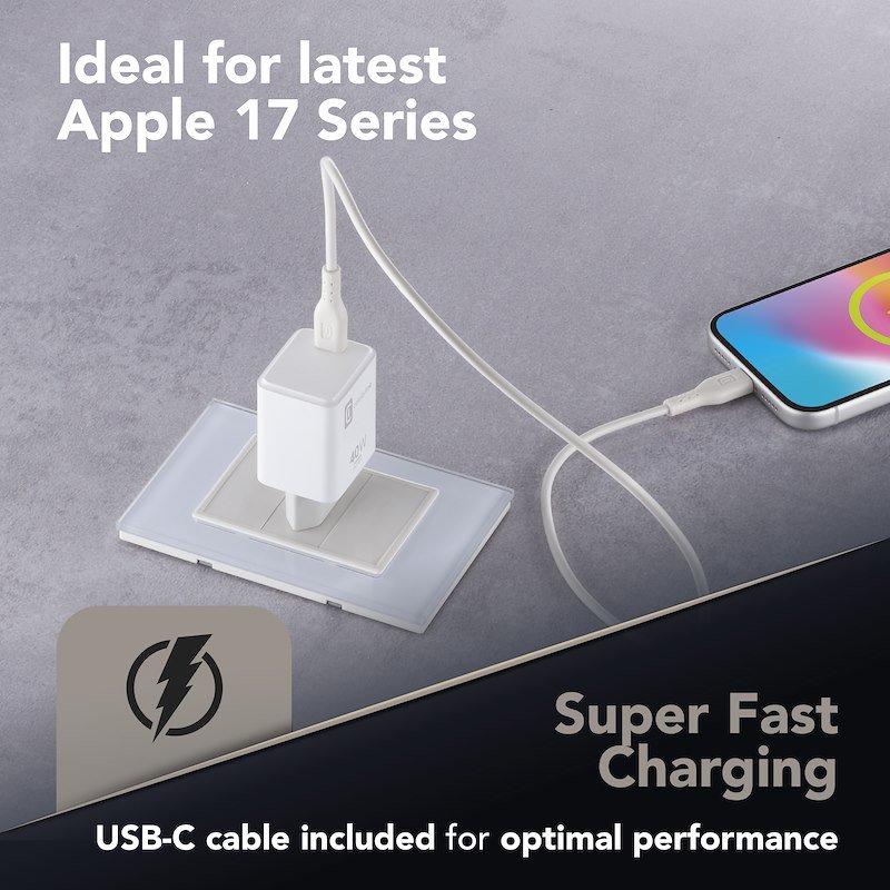 Cellularline Kit caricabatterie USB-C 40W PD e cavo USB-C da 100 cm