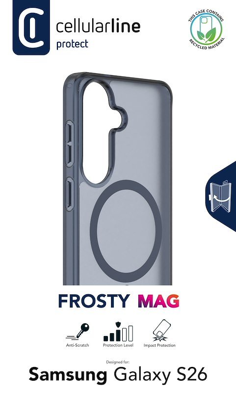 Cellularline Custodia Galaxy S26 Frosty Mag Trasparente Blu