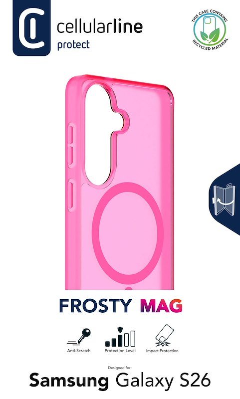 Cellularline Custodia Galaxy S26 Frosty Mag Trasparente Rosa