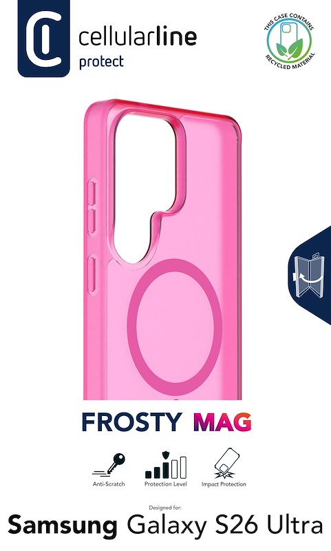 Cellularline Custodia Galaxy S26 Ultra Frosty Mag Trasparente Rosa