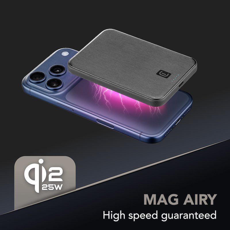 Cellularline Powerbank Mag Air 5.000 QI2 25W Nero