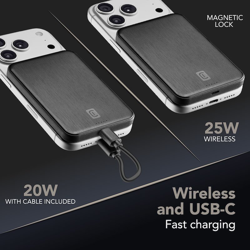 Cellularline Powerbank Mag Air 5.000 QI2 25W Nero