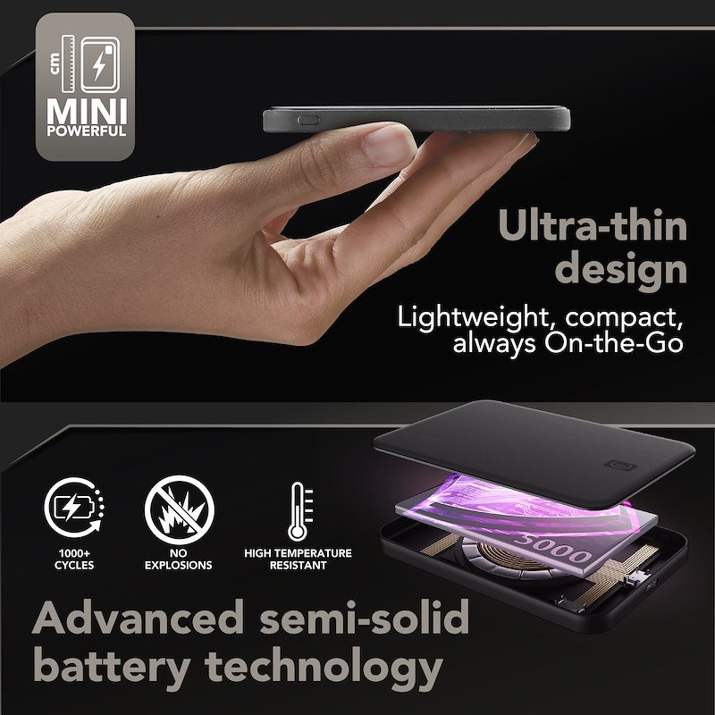 Cellularline Powerbank Mag Air 5.000 QI2 25W Nero