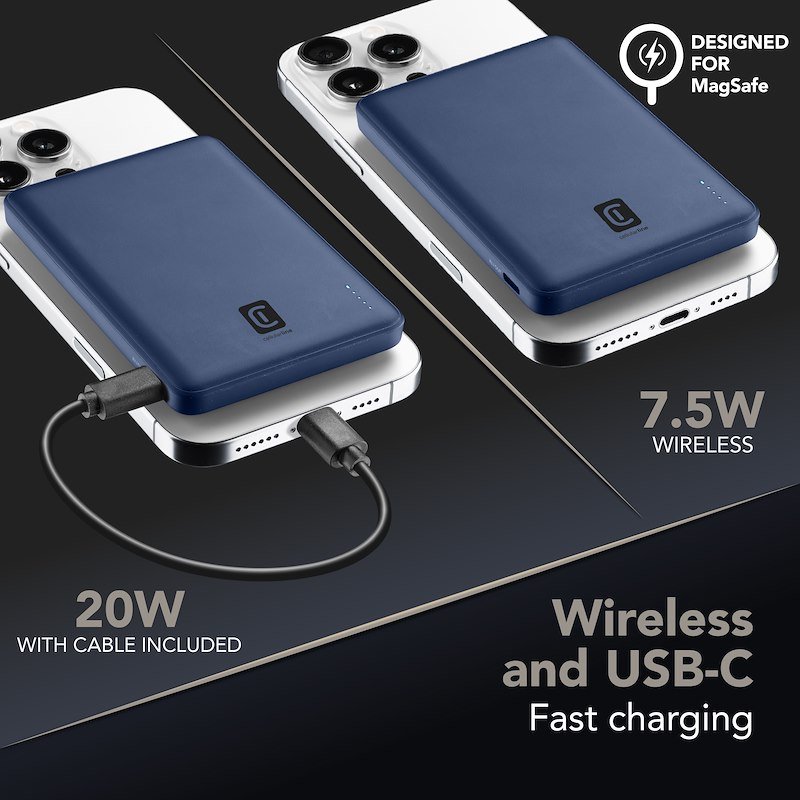 Cellularline Powerbank Mag Air 5.000 Blu