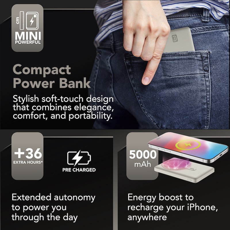 Cellularline Powerbank Mag Air 5.000 Sabbia