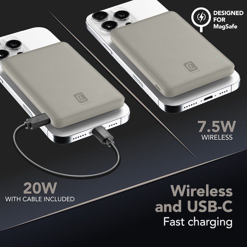 Cellularline Powerbank Mag Air 5.000 Sabbia