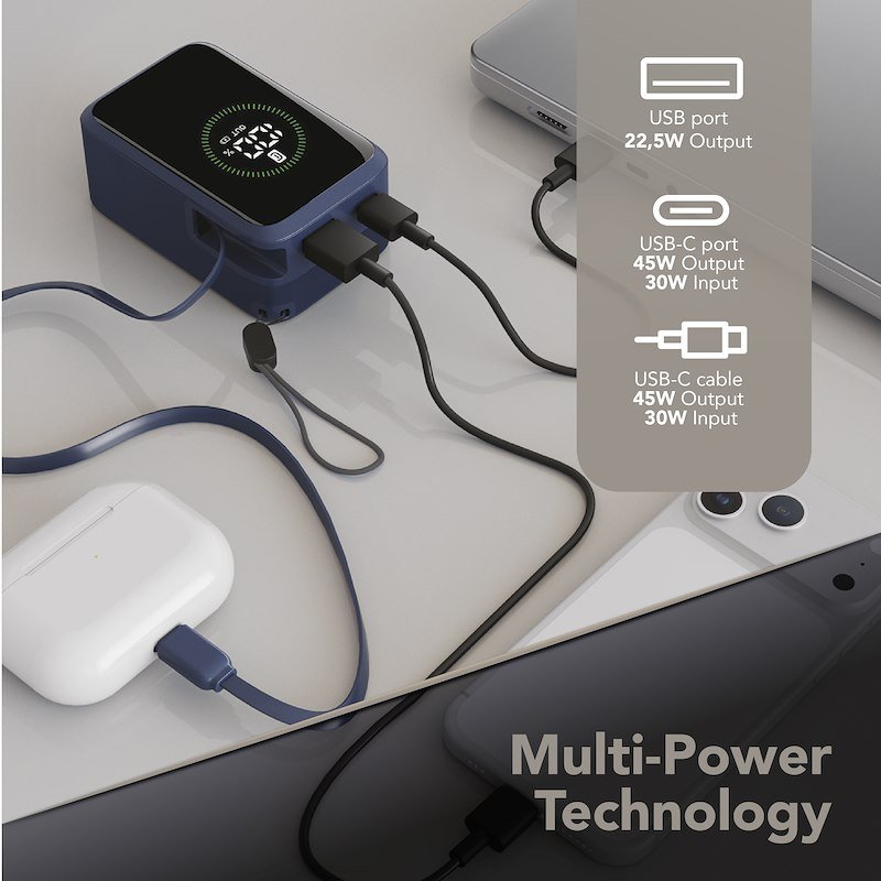 Cellularline Power Bank Pbroll10000mAh Blu
