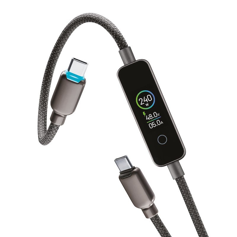 Cellularline Cavo USB-C to USB-C 240W POWERVIEW IQ Nero