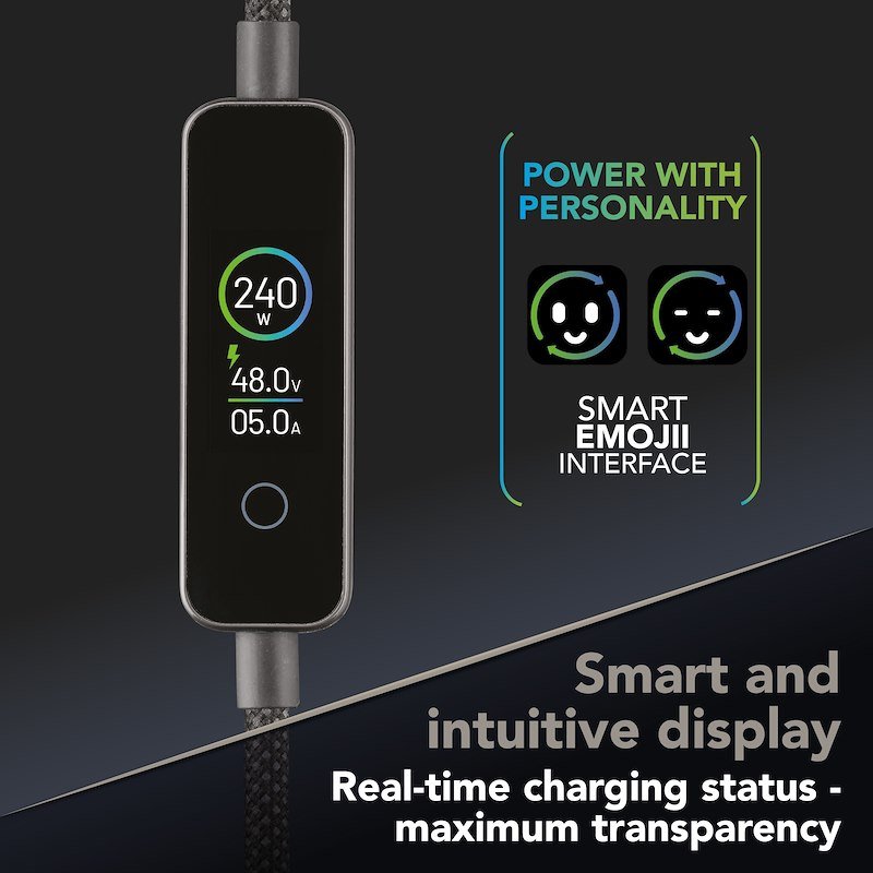 Cellularline Cavo USB-C to USB-C 240W POWERVIEW IQ Nero