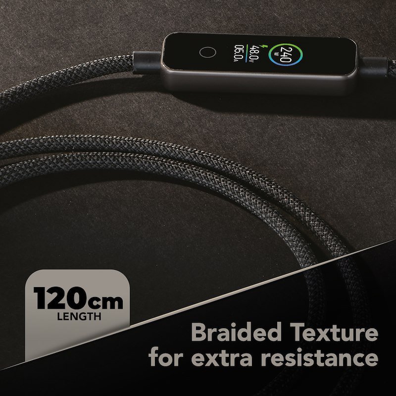 Cellularline Cavo USB-C to USB-C 240W POWERVIEW IQ Nero