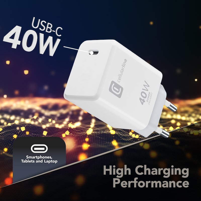Cellularline Caricabatterie ACH USB-C 40W PD
