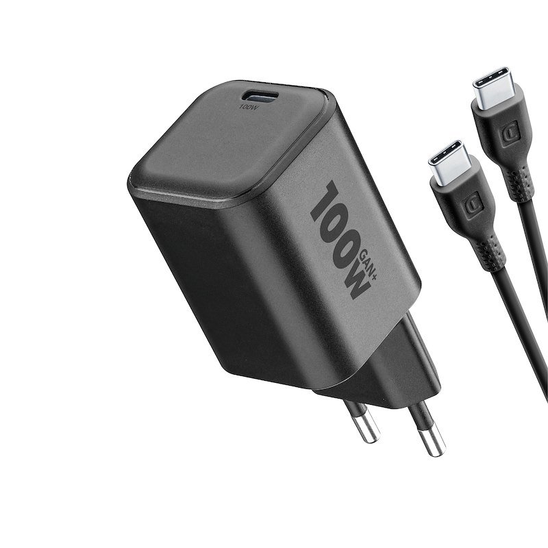 Cellularline Caricabatterie KIT ACH 100W USB-C Nero