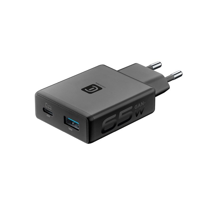 Cellularline Caricatore Dual USB A +C  65W Nero