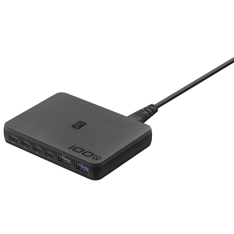 Cellularline Power Bank Desk Station 100W 6 porte Achslim6usb100wk Nero