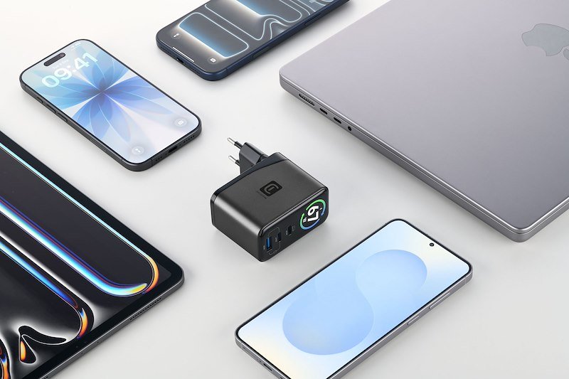 Cellularline caricabatterie da rete PowerView IQ ACH 67W Achtft3usbgan67wk