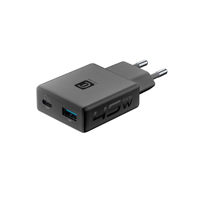 Cellularline Caricatore Dual USB A +C 45W Nero