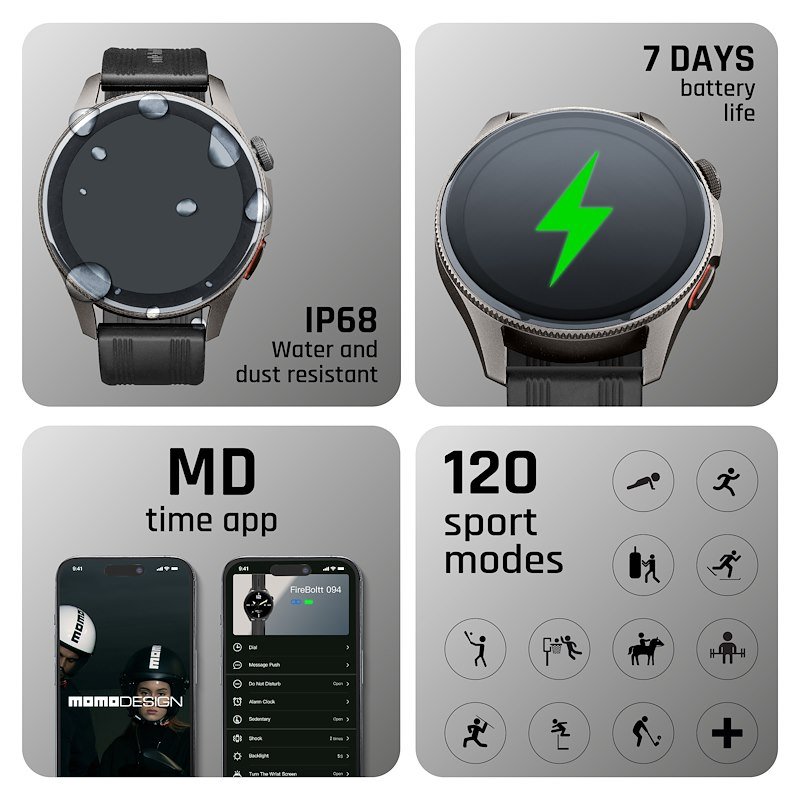 Cellularline Smartwatch ZERO AMOLED 1.43"  MOMO DESIGN Nero