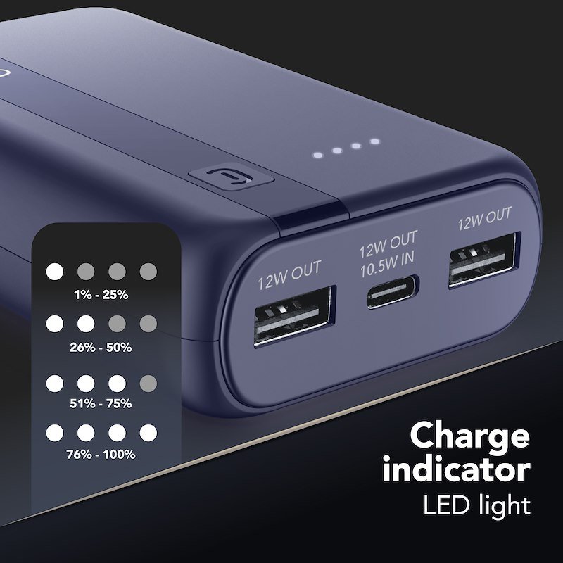Cellularline Powerbank Essential 10000mAh Blu scuro