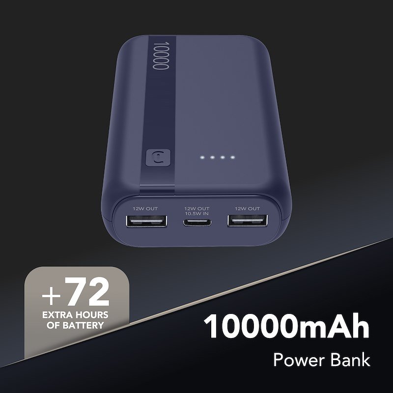 Cellularline Powerbank Essential 10000mAh Blu scuro
