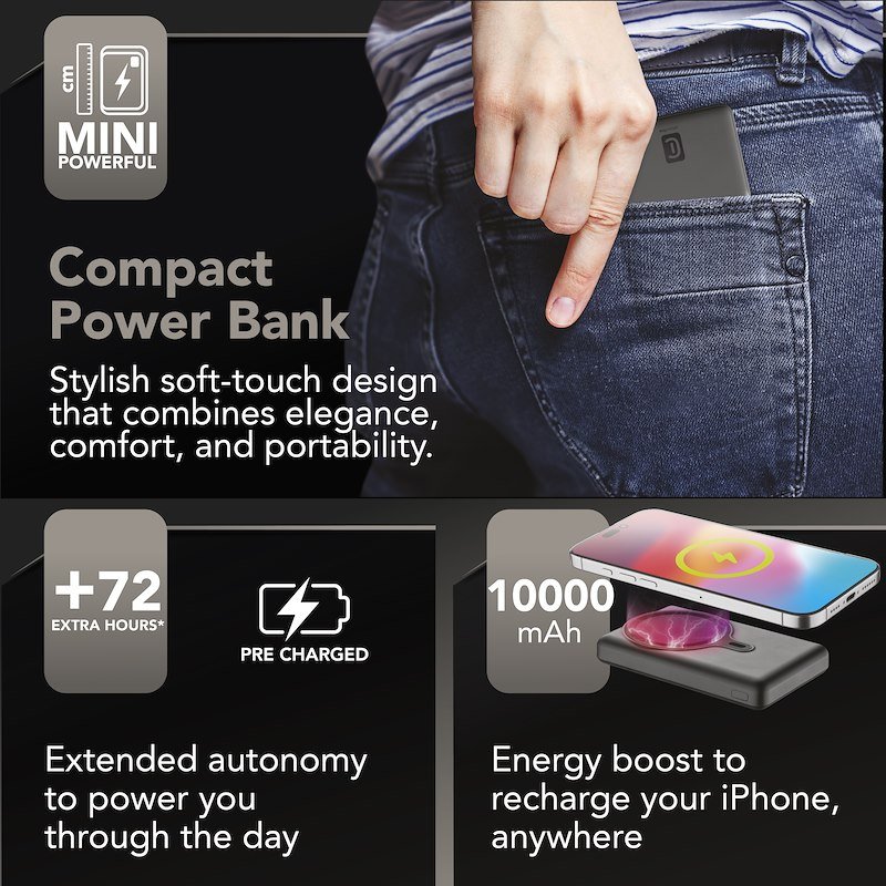 Cellularline PowerBank Magsafe USB-C MAG 10.000 Nero