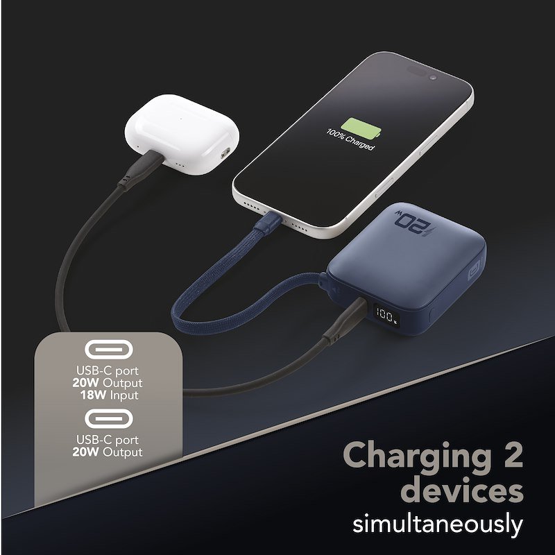 Cellularline Powerbank Pocket USB-C 20W Blu