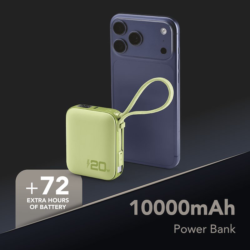 Cellularline Powerbank Pocket USB-C 20W Verde