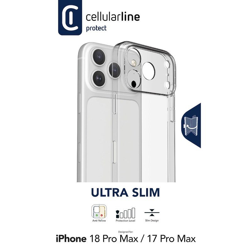 Cellularline Custodia iPhone 18 Pro Max Ultra Slim Trasparente
