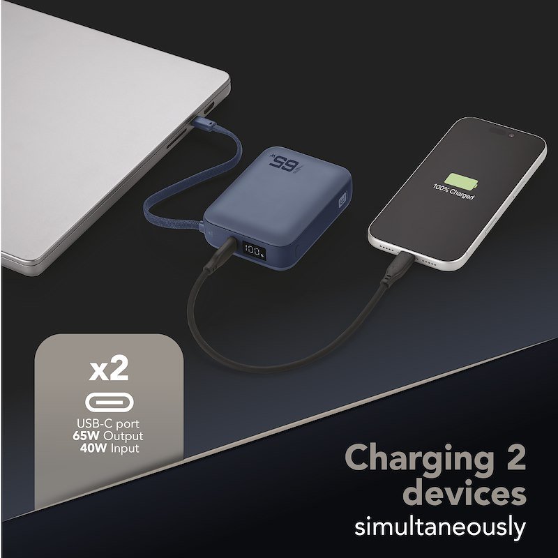 Cellularline Powerbank Pocket USB-C 65W Blu