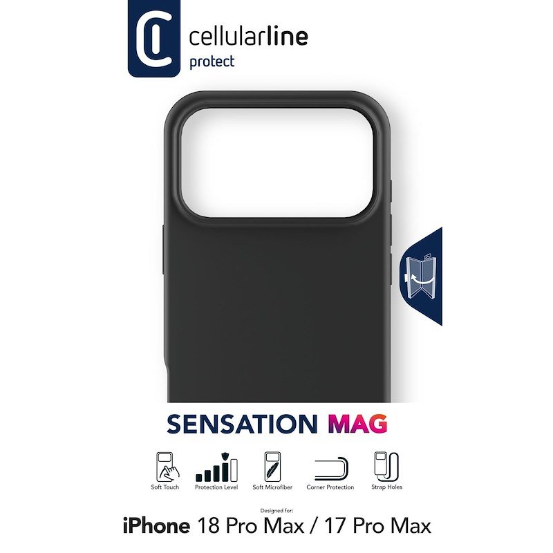 Cellularline Custodia iPhone 18 Pro Max Sensation MagSafe Nero