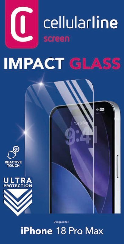 Cellularline Vetro Temperato iPhone 18 Pro Max Impact Glass