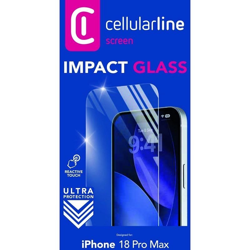 Cellularline Vetro Temperato iPhone 18 Pro Max Impact Glass