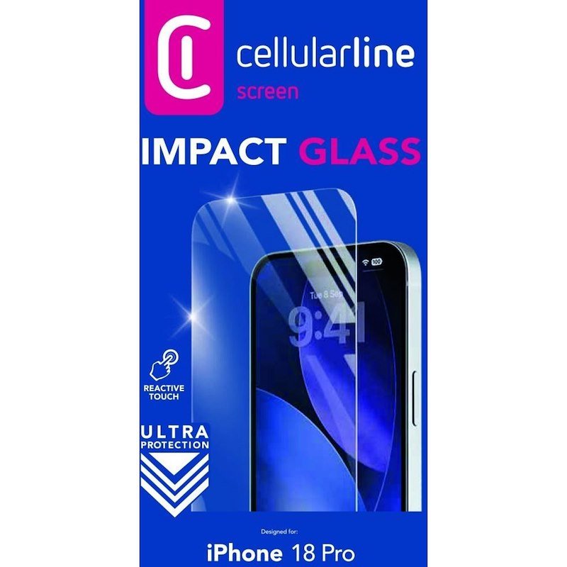 Cellularline Vetro Temperato iPhone 18 Pro Impact Glass