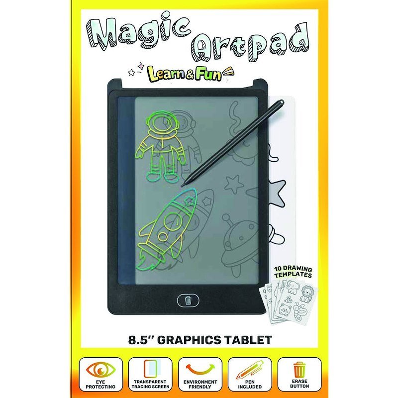 Cellularline Tavoletta Grafica 8,5" Magic Art Pad Learn & Fun Nero