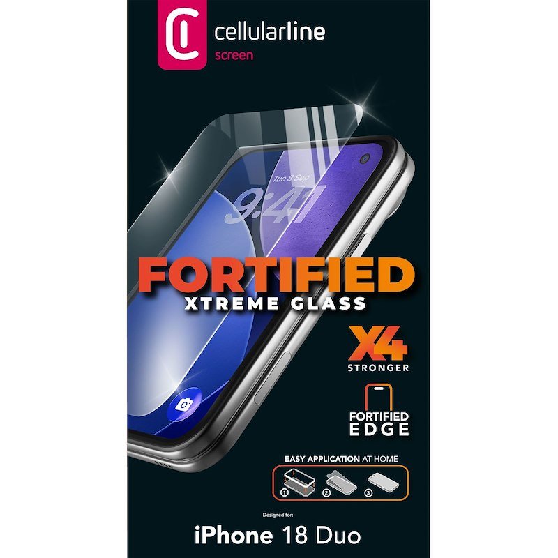 Cellularline Vetro Temperato iPhone Duo Fortified Xtreme Glass