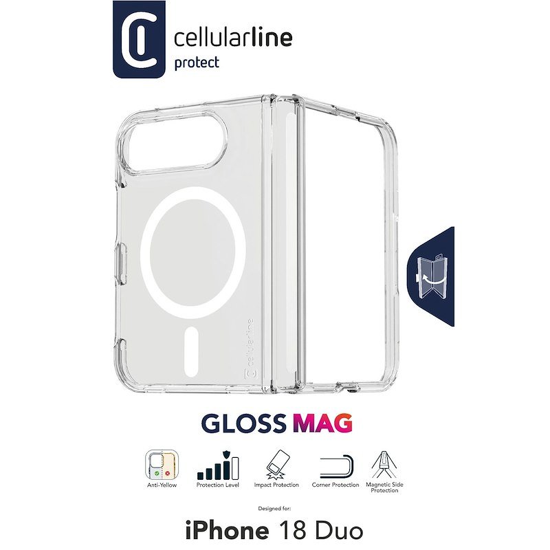 Cellularline Custodia iPhone Duo Gloss MagSafe Trasparente