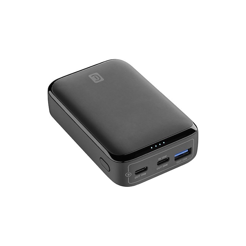 Cellularline Power Bank 3 porte USB-C/USB-A 20W Essence Promo 10.000 Nero
