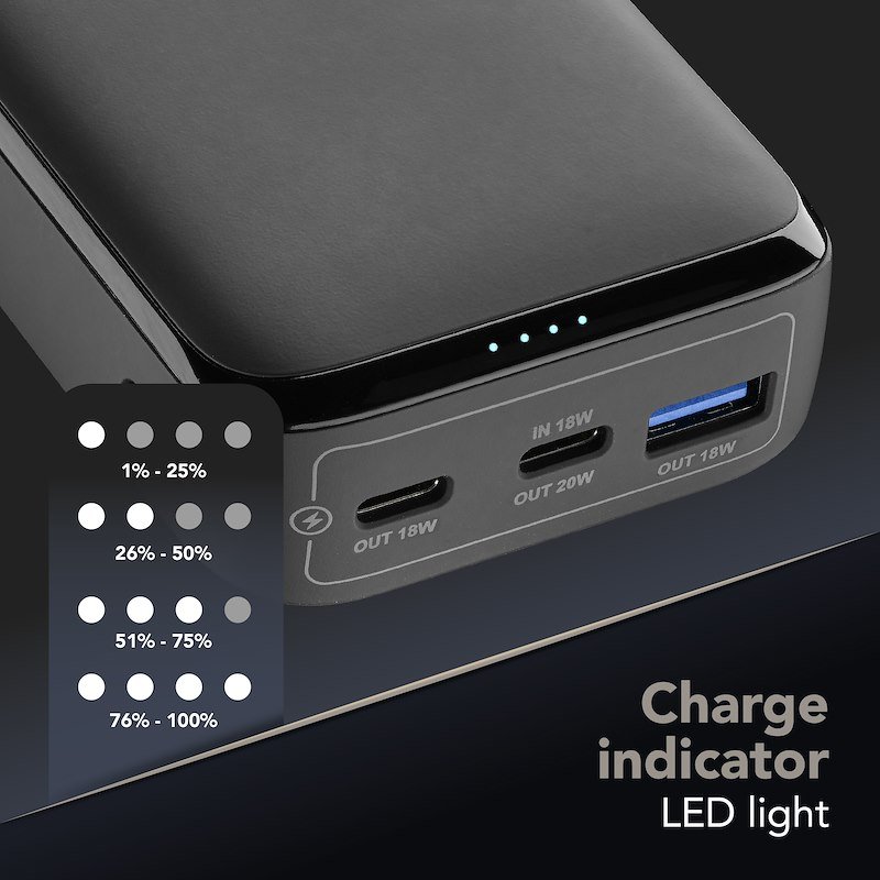 Cellularline Power Bank 3 porte USB-C/USB-A 20W Essence Promo 10.000 Nero