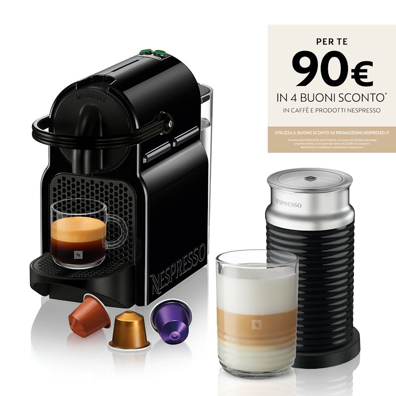 De'Longhi - Nespresso Inissia Black +Aeroccino