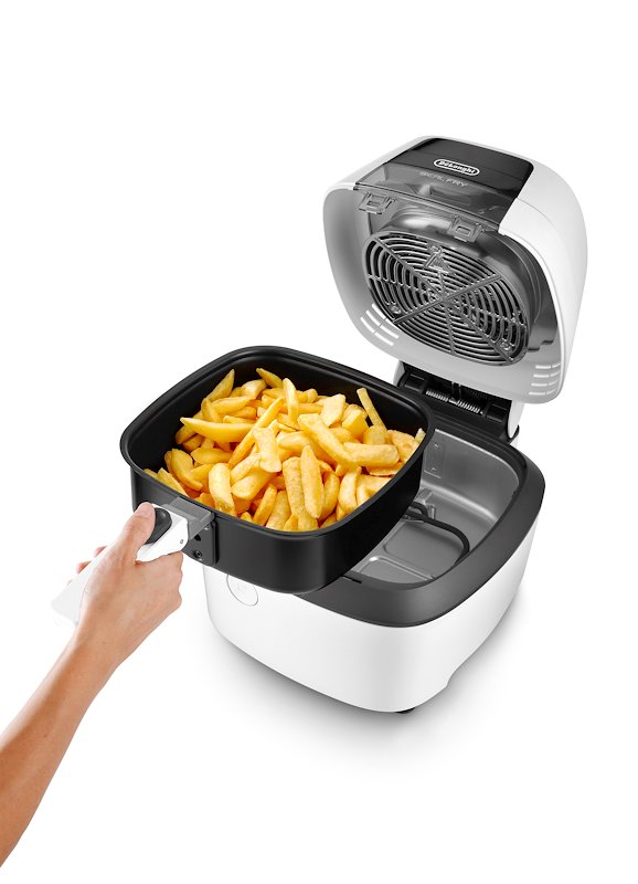 DeLonghi IdealFry Hot air fryer Singolo Nero, Bianco Indipendente 1400 W