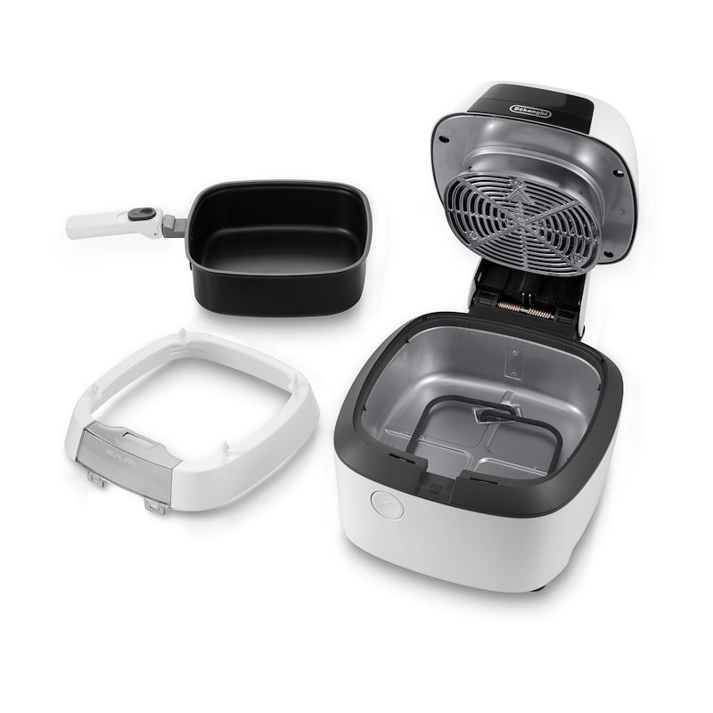DeLonghi IdealFry Hot air fryer Singolo Nero, Bianco Indipendente 1400 W
